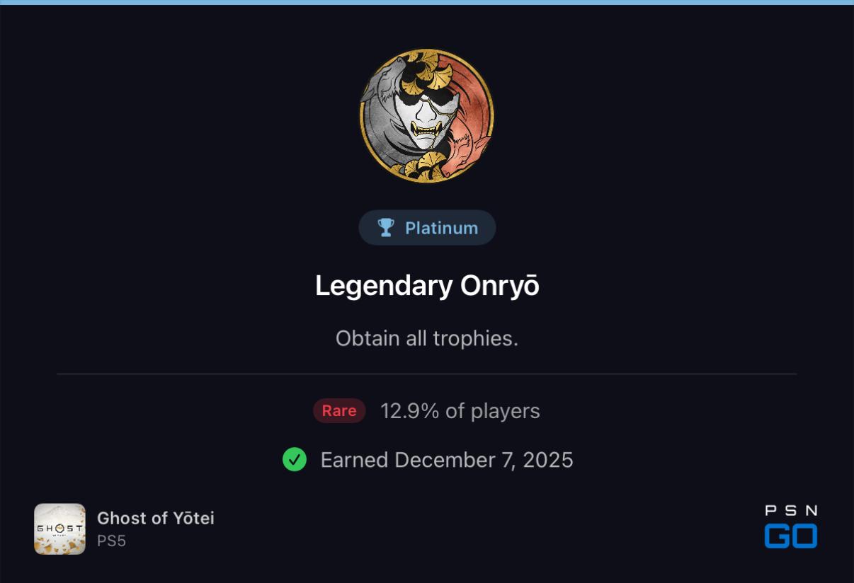 PSN GO trophy share card